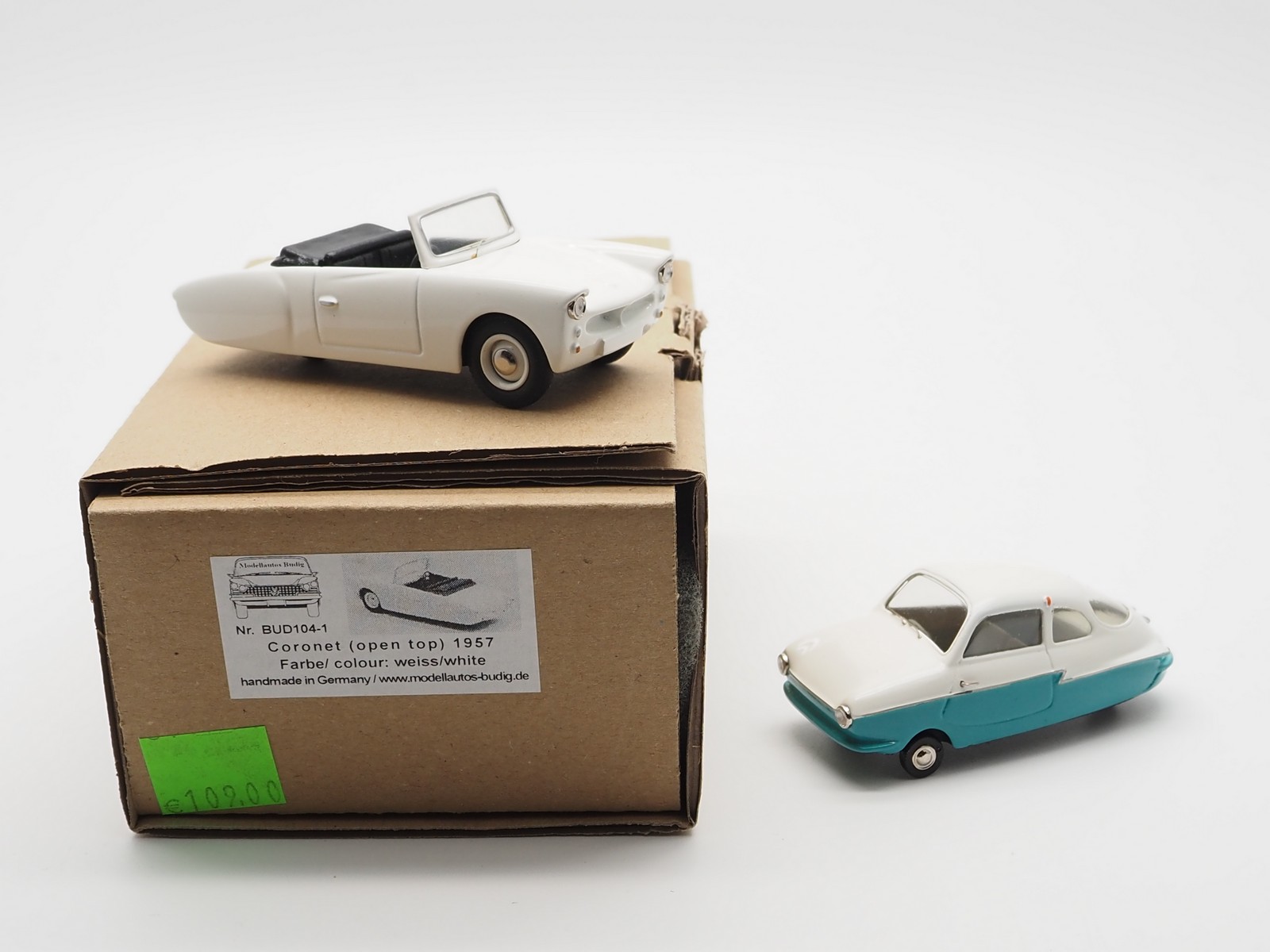 Lot 554 - A pair of hand built 1:43 scale models by