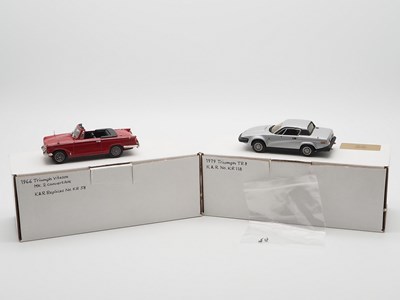 Lot 519 - A pair of hand built 1:43 scale white metal...