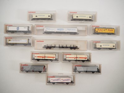 Lot 114 - A group of boxed FLEISCHMANN N gauge container...