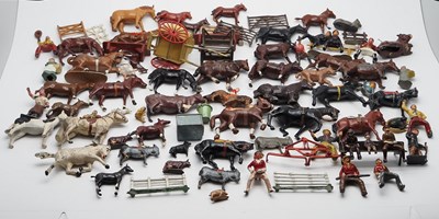 Lot 86 - A large group of assorted lead farm animals...