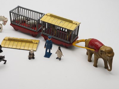 Lot 87 - A CHARBENS traveling zoo set, with elephant,...