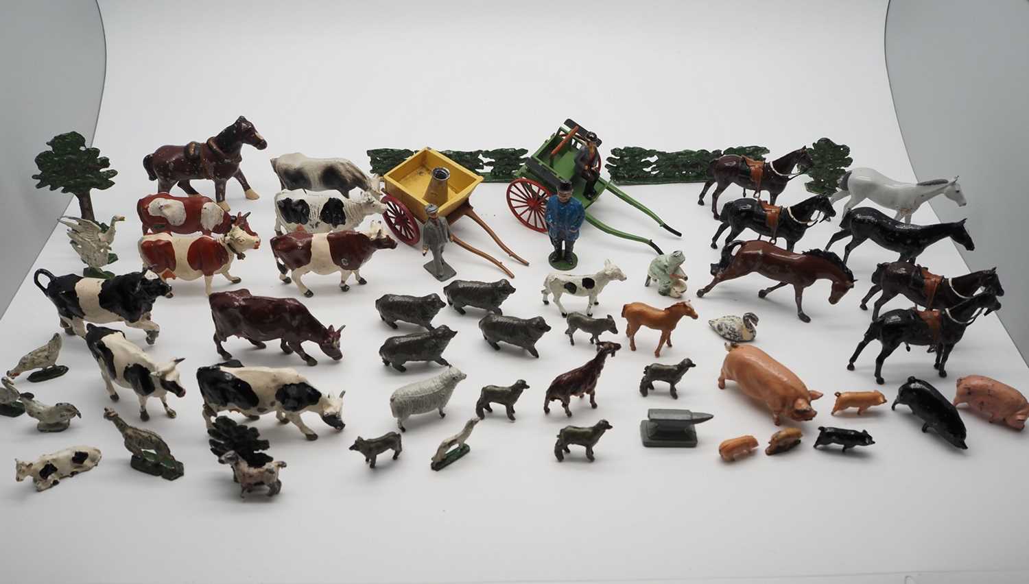 Lot 89 - A group of BRITAINS and other farm animals and...