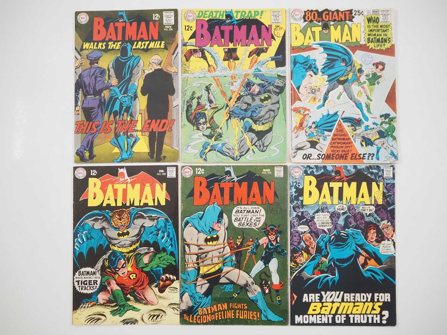 Lot 295 - BATMAN #206, 207, 208, 209, 210, 211 (6 in