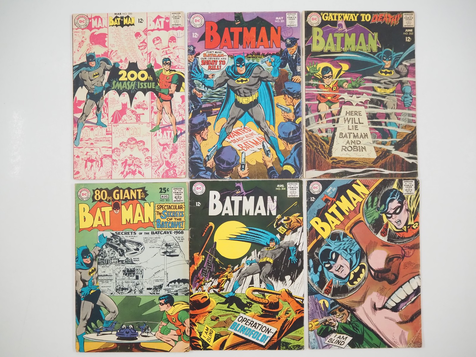 Lot 296 - BATMAN #200, 201, 202, 203, 204, 205 (6 in