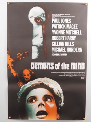 Lot 189 - DEMONS OF THE MIND (1972) - A one sheet film...