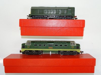 Lot 544 - A pair of HORNBY DUBLO 2-rail diesel...