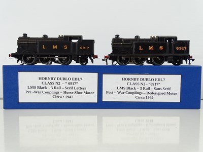 Lot 547 - A pair of HORNBY DUBLO EDL7 3-rail Class N2...