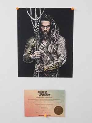 Lot 290 - JASON MAMOA - AQUAMAN (2018) signed colour...