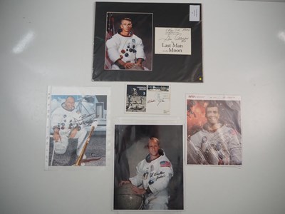 Lot 374 - A group of APOLLO astronaut signatures on 10"...