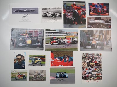 Lot 392 - A group of motor racing related autographs to...