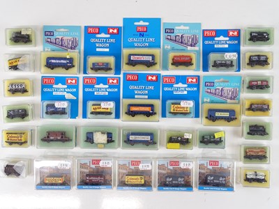 Lot 56 - A quantity of boxed N Gauge wagons by PECO - G...