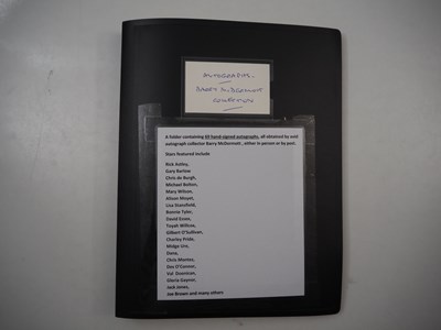 Lot 477 - A folder containing 69 hand-signed autographs...