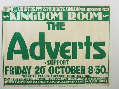 Lot 538 - THE ADVERTS (1978) - A UK Quad concert poster...