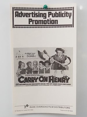 Lot 55 - CARRY ON HENRY (1971) UK one sheet and press...