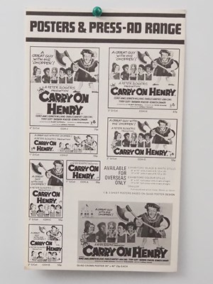 Lot 55 - CARRY ON HENRY (1971) UK one sheet and press...
