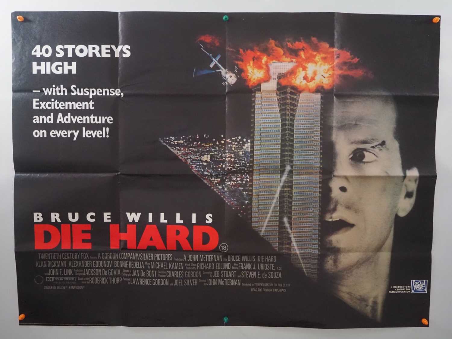 Lot 7 - DIE HARD (1988) - UK Quad film poster for the...