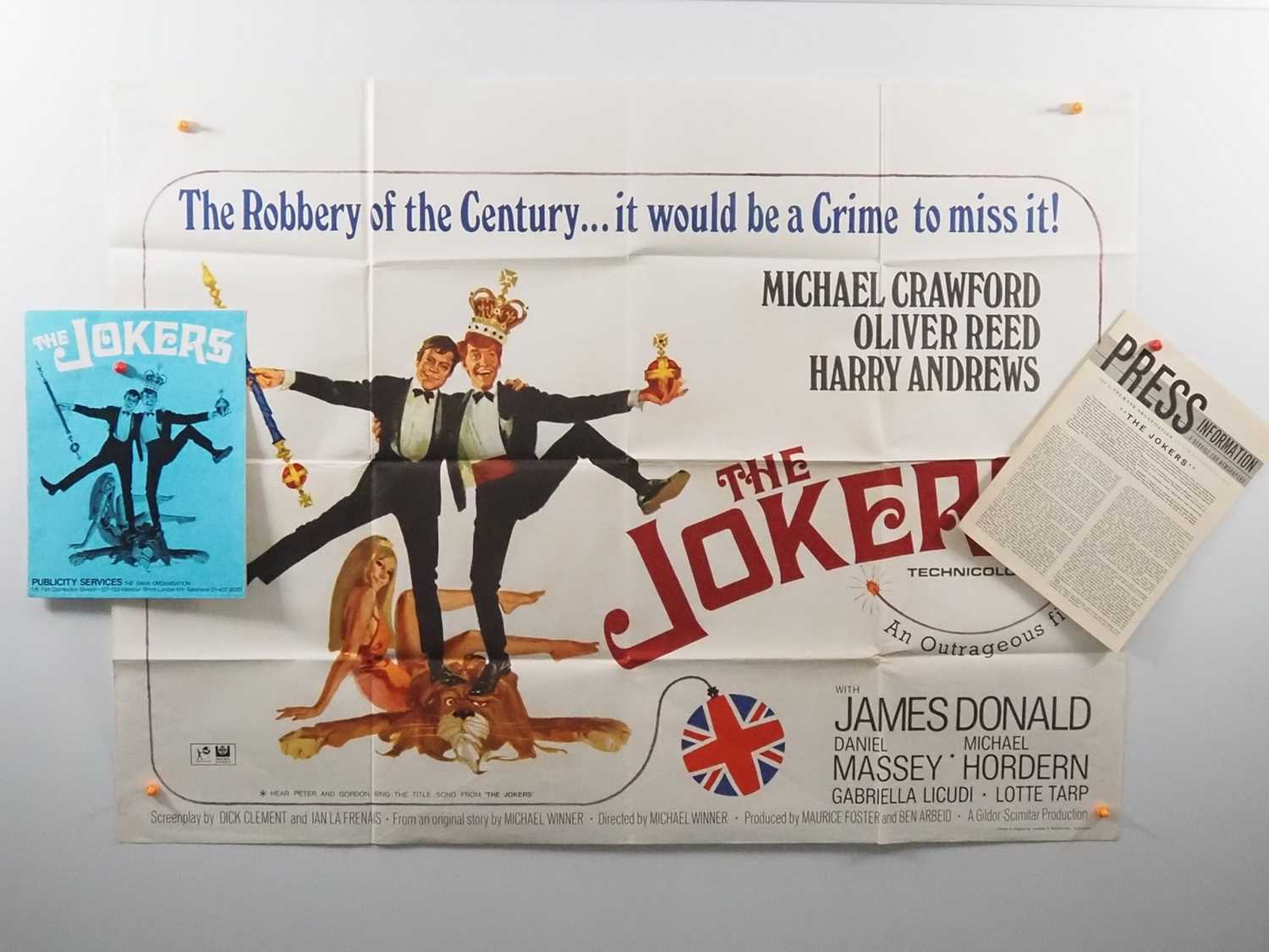 Lot 82 - THE JOKERS (1967) A UK Quad film poster and...