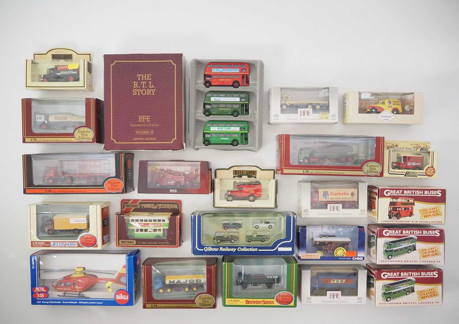 Lot 48 - A group of diecast lorries, buses etc by EFE,...