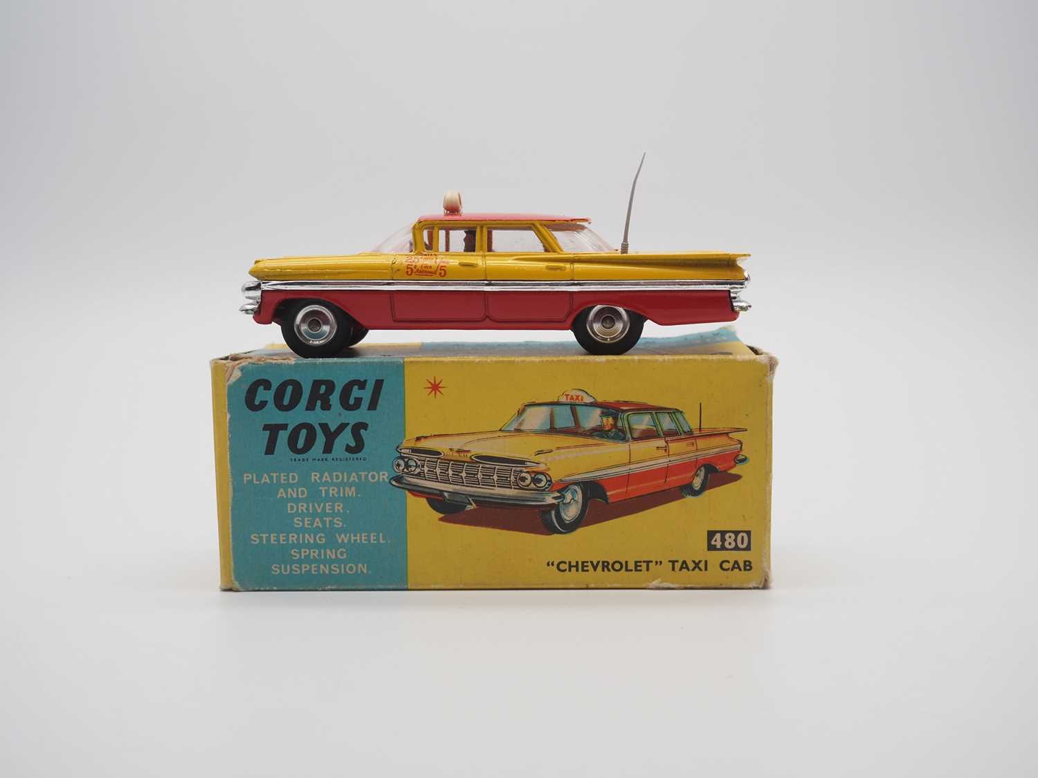 Lot 146 - A CORGI TOYS No 480 Chevrolet Impala Taxi Cab,...