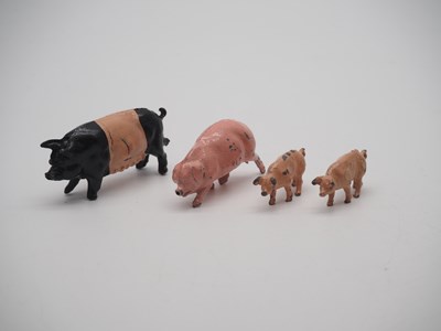 Lot 202 - A mixed group of pre war lead farm animals,...
