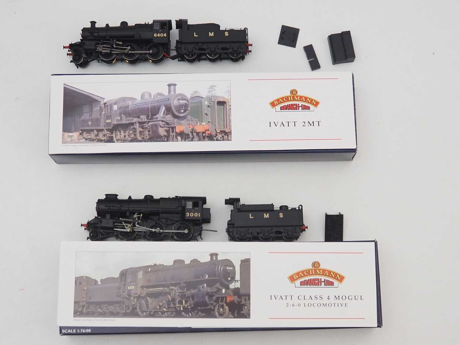 Lot 378 - A pair of BACHMANN OO gauge Ivatt steam...