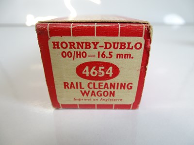 Lot 624 - A rare HORNBY DUBLO 4654 rail cleaning wagon...