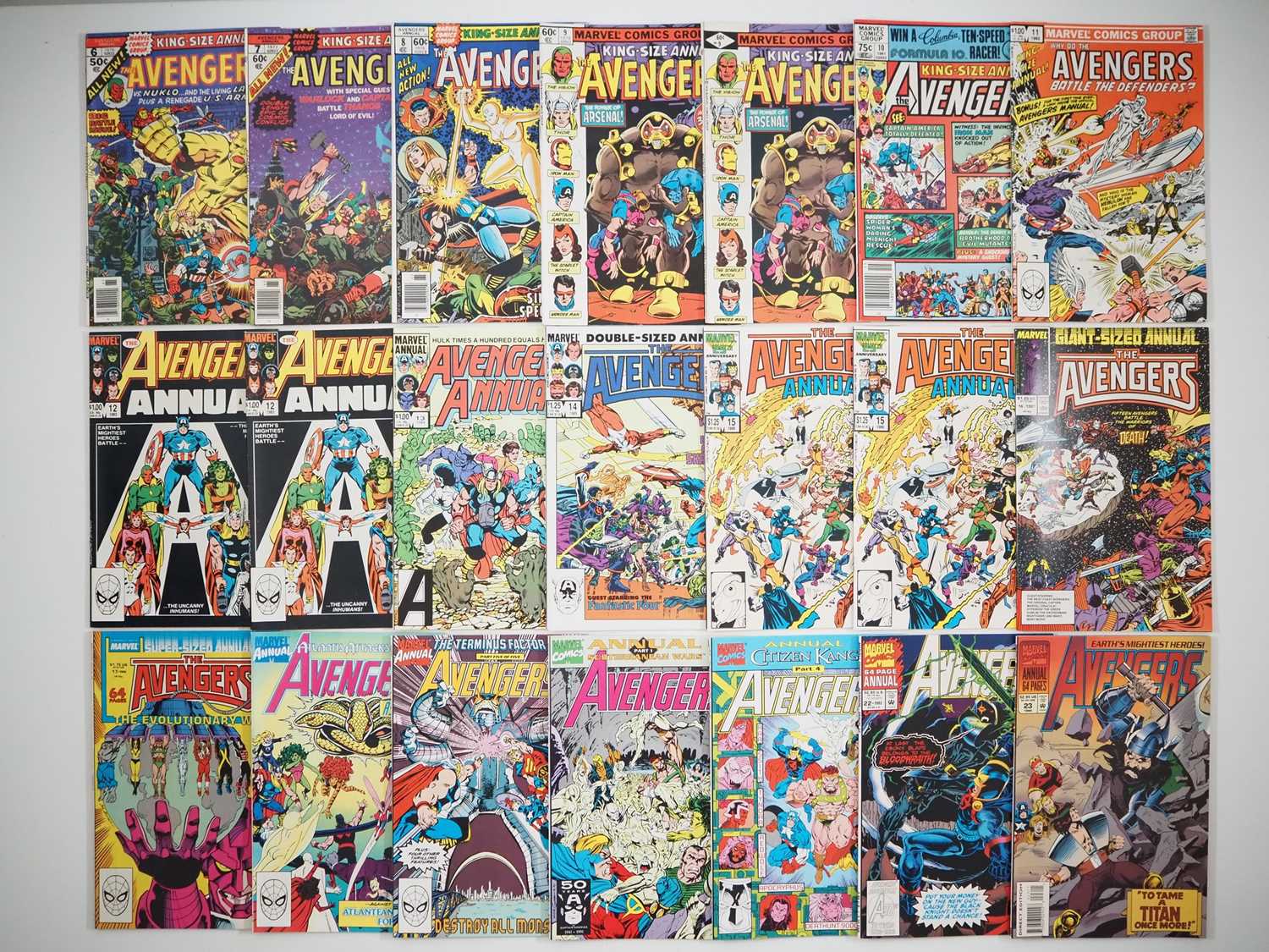 Lot 175 - AVENGERS ANNUAL #6, 7, 8, 9(x2), 10, 11,