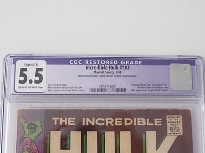 Lot 422 - INCREDIBLE HULK #102 (1968 - MARVEL) - GRADED...
