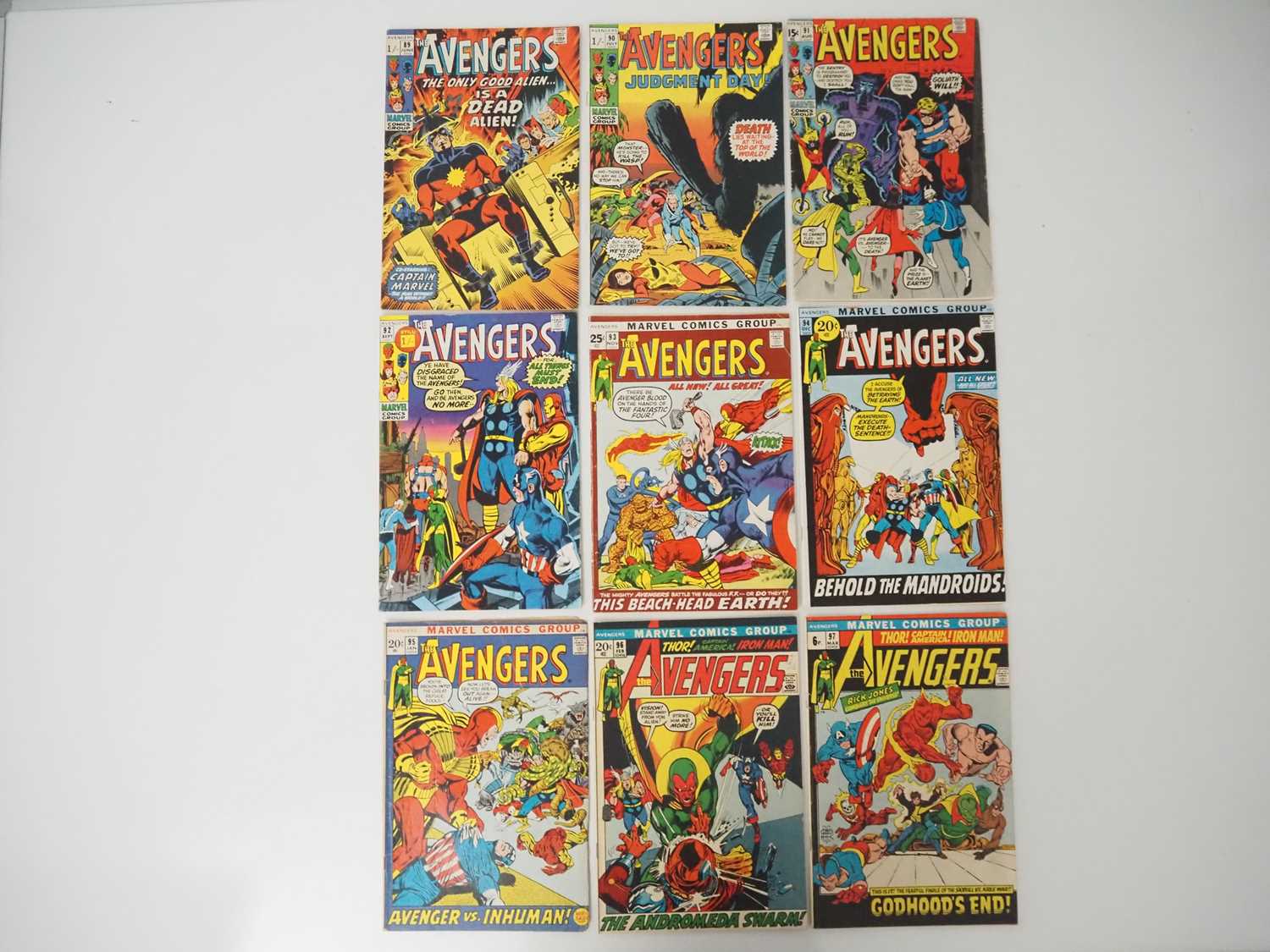 Lot 445 - AVENGERS #89, 90, 91, 92, 93, 94, 95, 96, 97...