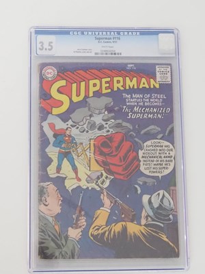 Lot 535 - SUPERMAN #116 (1957 - DC) - GRADED 3.5 (VG-)...