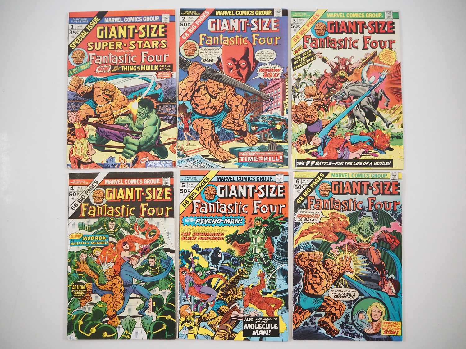 Lot 570 - GIANT-SIZE FANTASTIC FOUR #1, 2, 3, 4, 5, 6 (6...