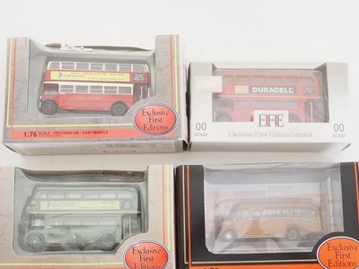 Lot 34 - A group of diecast buses and a tram in various...