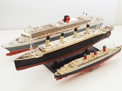 Lot 147 - A group of kitbuilt large scale ocean liners...