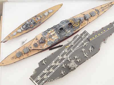 Lot 148 - A group of kitbuilt large scale military ships...