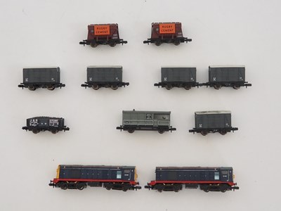 Lot 218 - A pair of N Gauge diesel locomotives by GRAHAM...