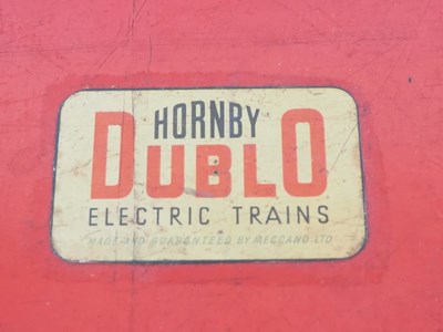 Lot 373 - A HORNBY DUBLO electric railway red painted...