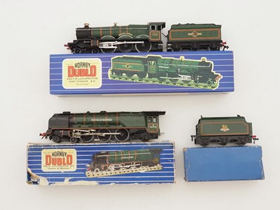 Lot 440 - A pair of HORNBY DUBLO 3-rail OO gauge steam...