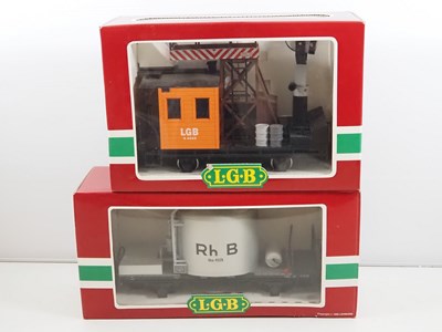 Lot 623 - A pair of LGB G scale wagons comprising a 4025...