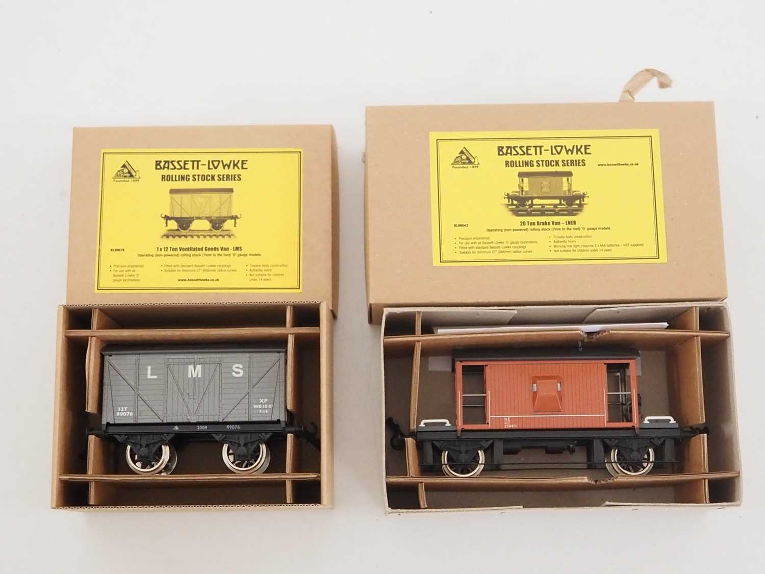 Lot 634 - A pair of BASSETT LOWKE (by CORGI) wagons,...