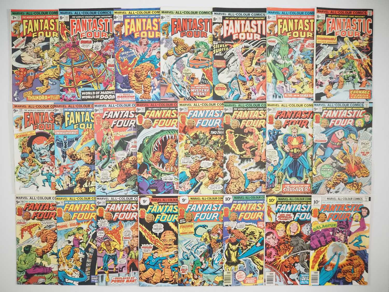 Lot 74 - FANTASTIC FOUR #151 to 173 (23 in Lot) -...