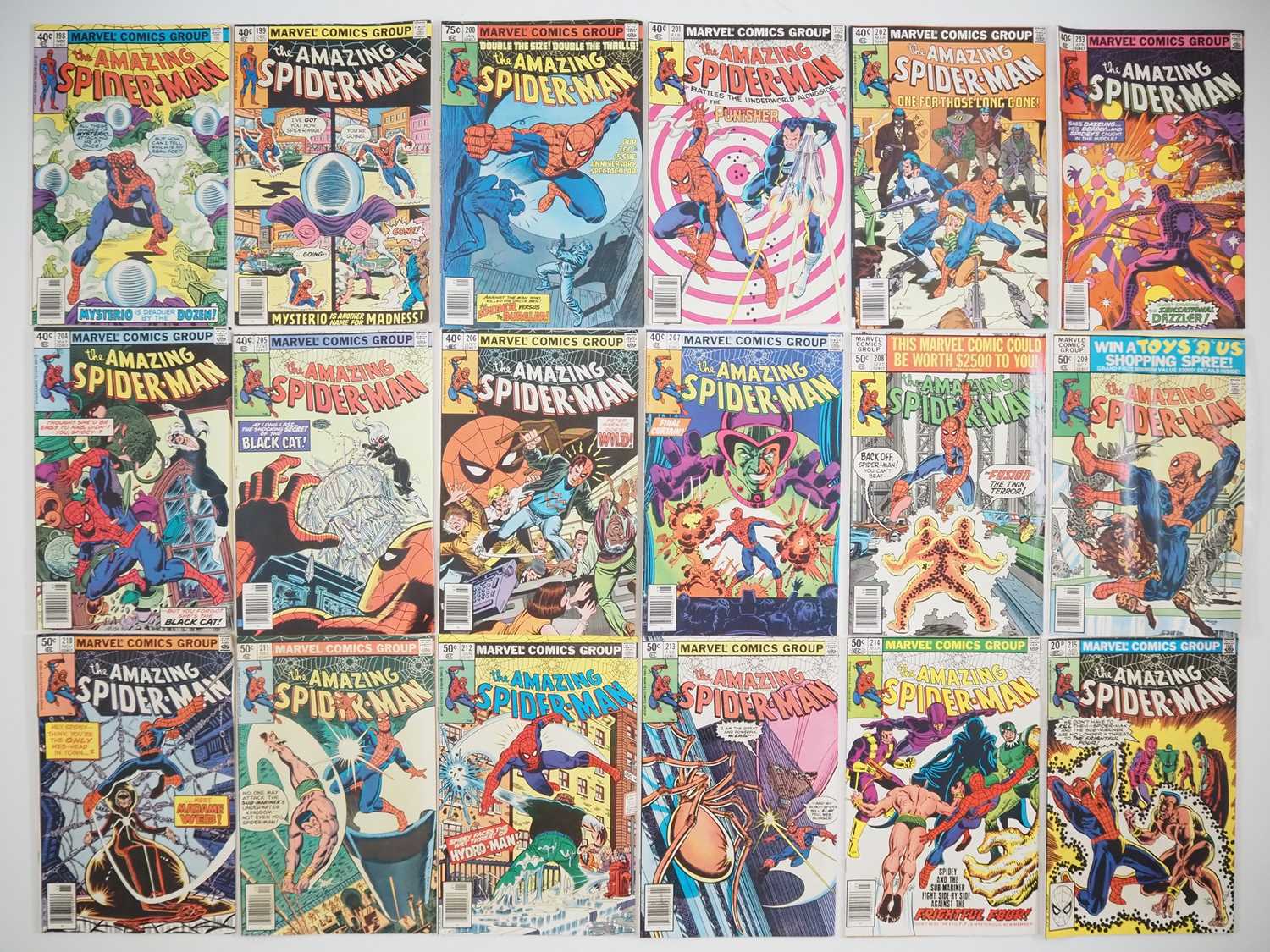 Lot 268 - AMAZING SPIDER-MAN #198, 199, 200, 201, 202,