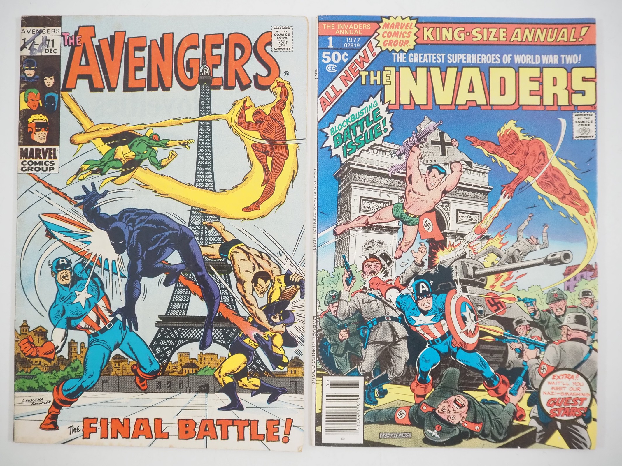 Avengers #71. 1st unofficial team good appearance of the Invaders.