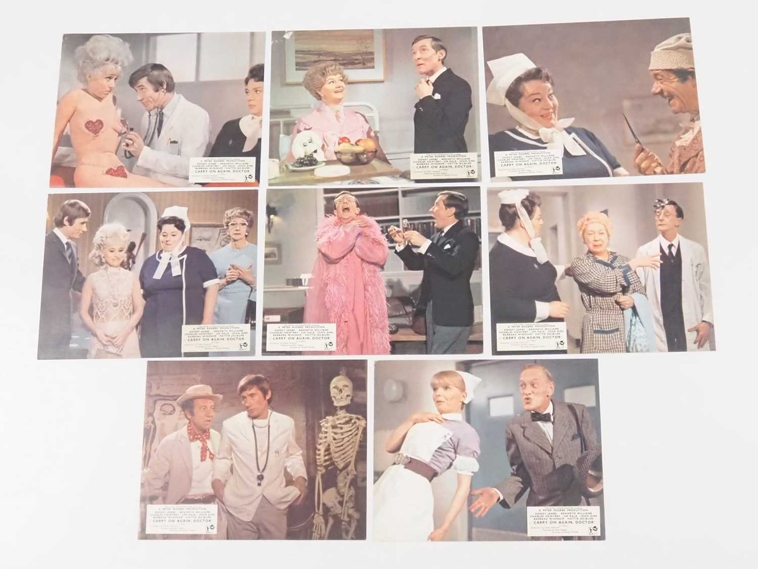 Lot 136 - CARRY ON AGAIN DOCTOR (1969) Set of 8 UK Front...