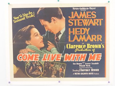 Lot 148 - COME LIVE WITH ME (1941) - linen backed US...