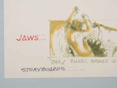 Lot 502 - JAWS (1975) - A reproduction story board by...