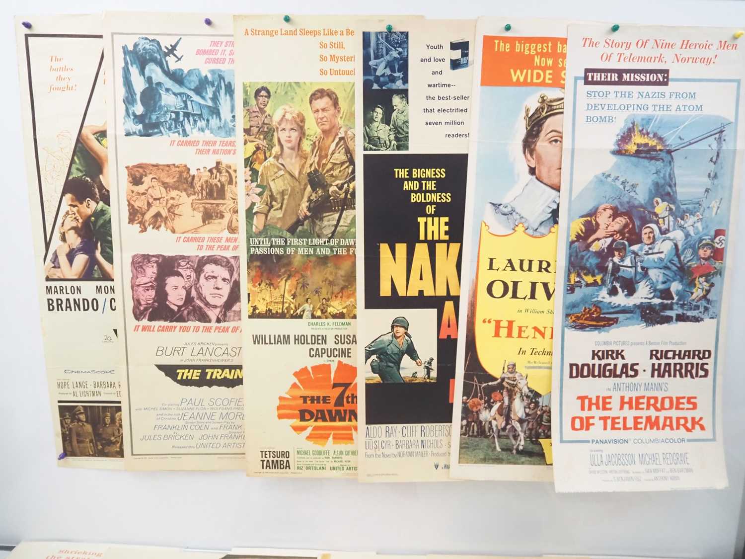 Lot 538 - A selection of US insert movie posters for war...