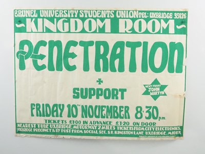 Lot 646 - PENETRATION (1978) - A UK Quad concert poster...