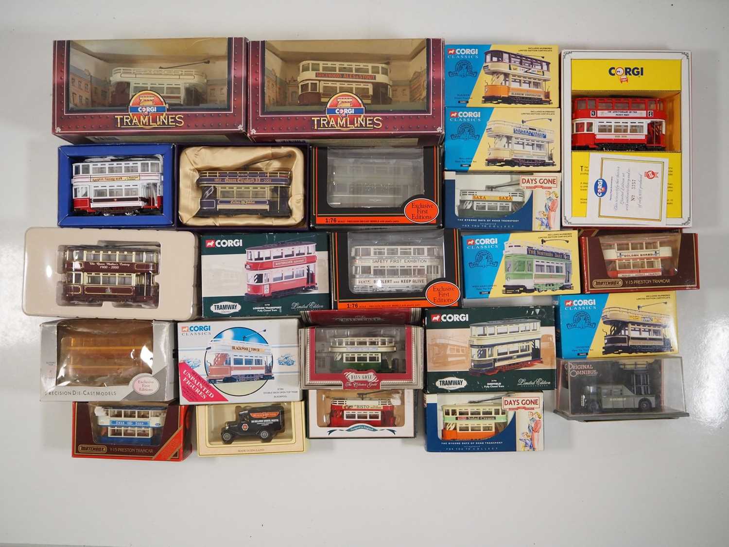 Lot 107 - A group of mostly 1:76 scale model trams by