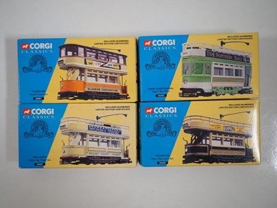 Lot 107 - A group of mostly 1:76 scale model trams by...