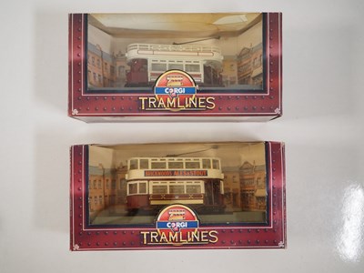 Lot 107 - A group of mostly 1:76 scale model trams by...